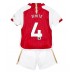 Günstige Arsenal Benjamin White #4 Babykleidung Heim Fussballtrikot Kinder 2023-24 Kurzarm (+ kurze hosen)